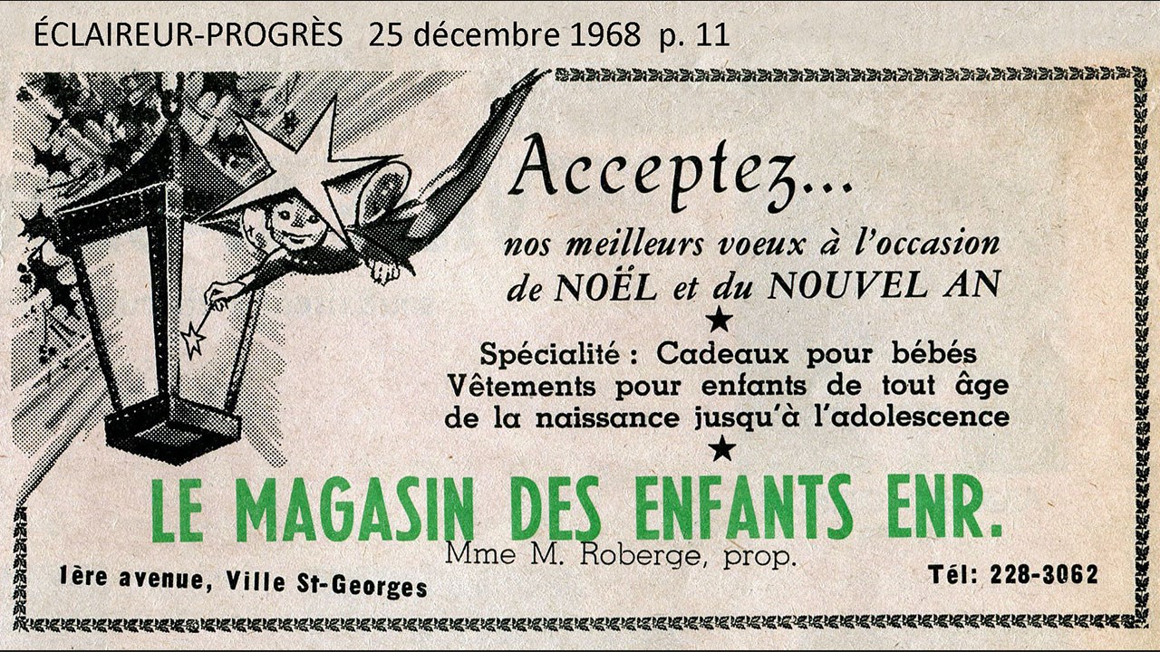 Le magasin des enfants de Mme Roberge sur la première avenue