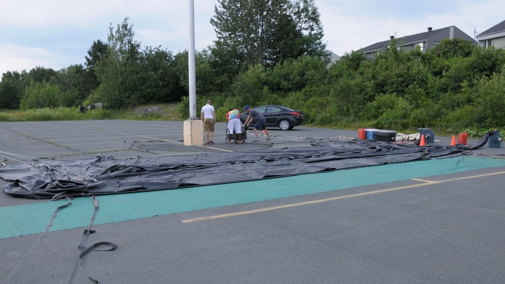 Avant l'installation de l'écran gonflable.