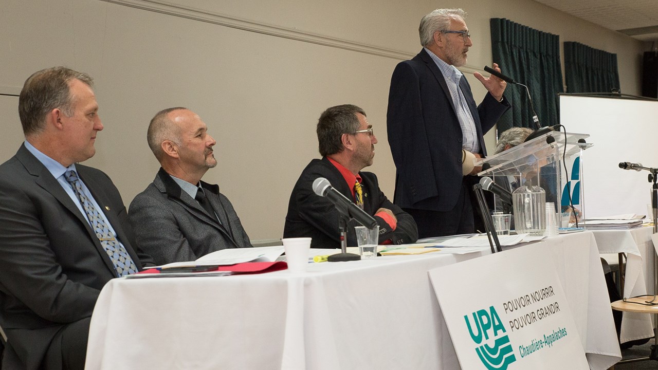 Paul Doyon rappelle les attentes des producteurs envers le gouvernement lors de l'AGA de l'UPA