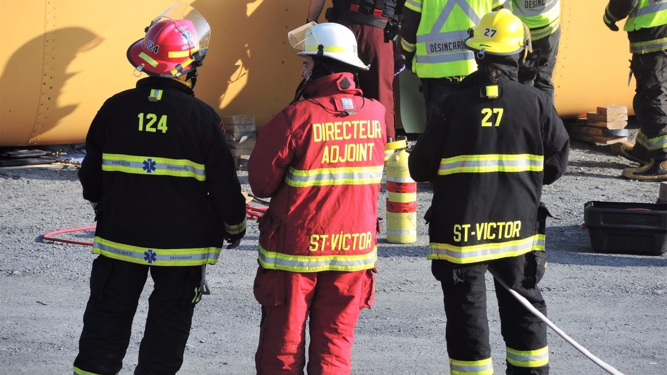 Simulation d'accident et exercice de désincarcération à Saint-Victor