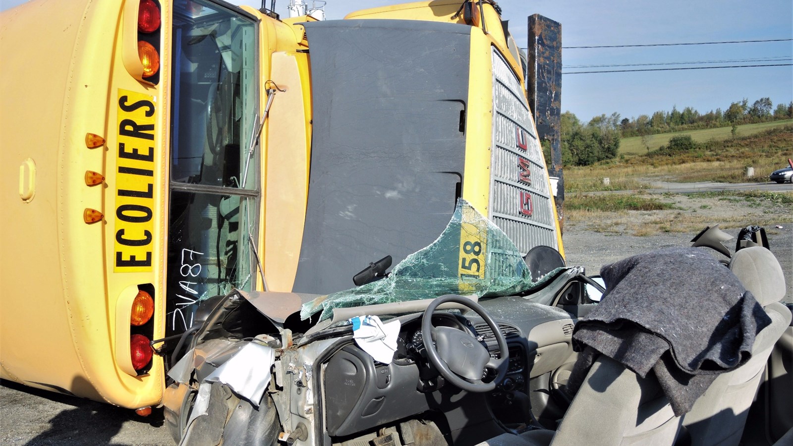Simulation d'accident et exercice de désincarcération à Saint-Victor