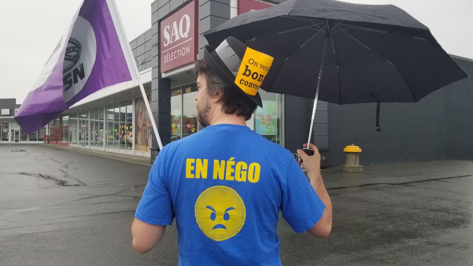 La SAQ est en grève depuis 10 h ce matin