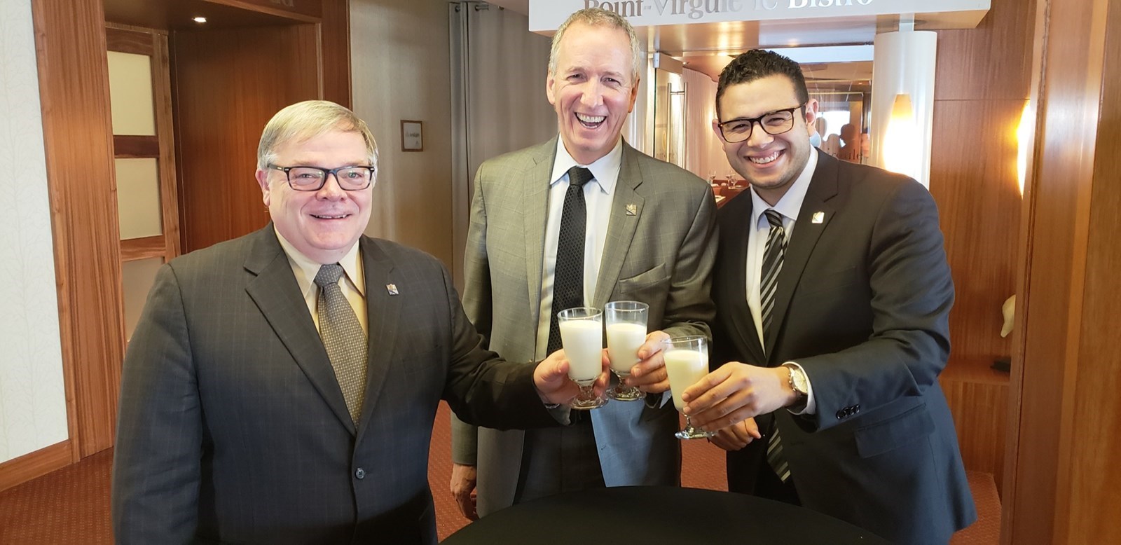 Luc Provençal, André Lamontagne et Samuel Poulin lors d'une rencontre de presse au mois de janvier dernier. 
