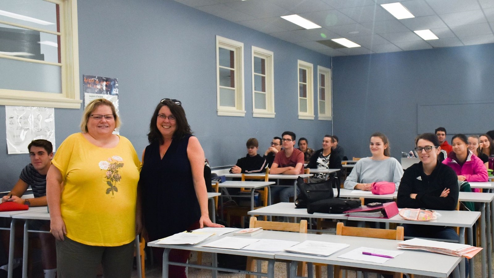 La slameuse Matane Jeanne (Jeanne Bizier) est venue rencontrer les étudiants du cégep.
