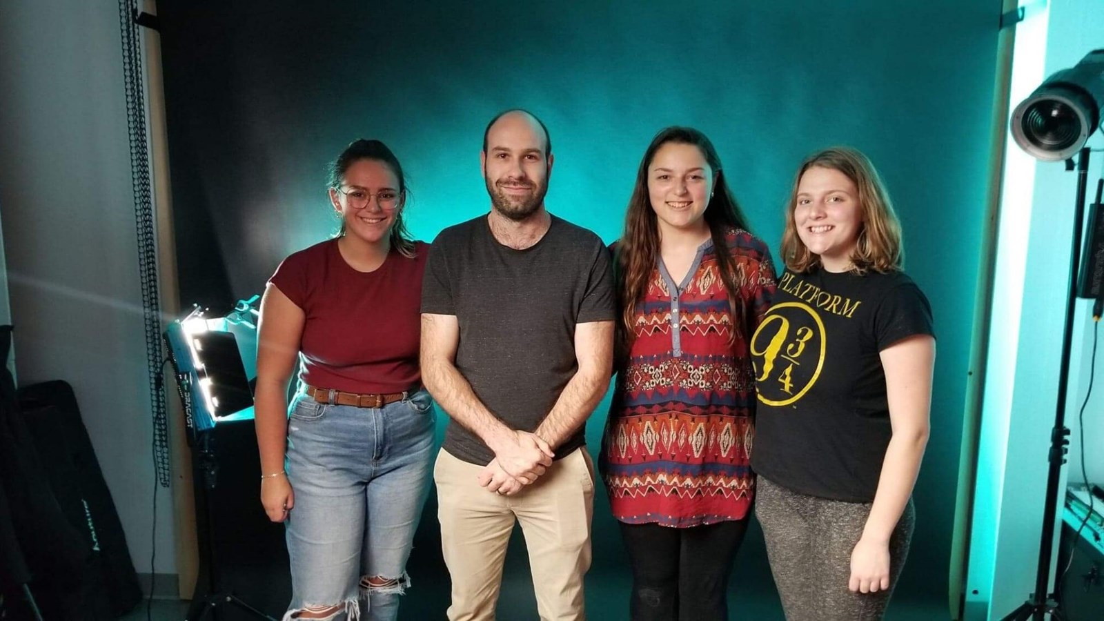 Étienne Vigneault et les étudiants du Cégep Beauce-Appalaches