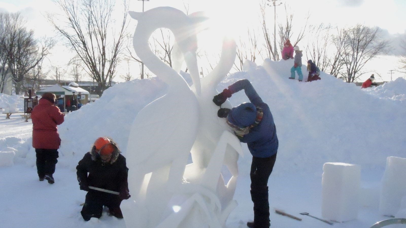 Le froid glacial n'a pas eu raison de l'élan créatif des sculpteurs