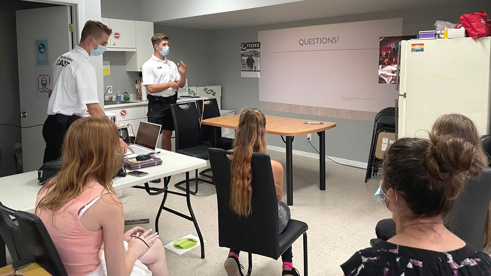 Activité de prévention présentée par les cadets de la Sûreté du Québec