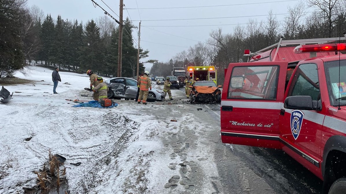 Accident: la route 204 fermée à la circulation entre Saint-Georges et Saint-Martin