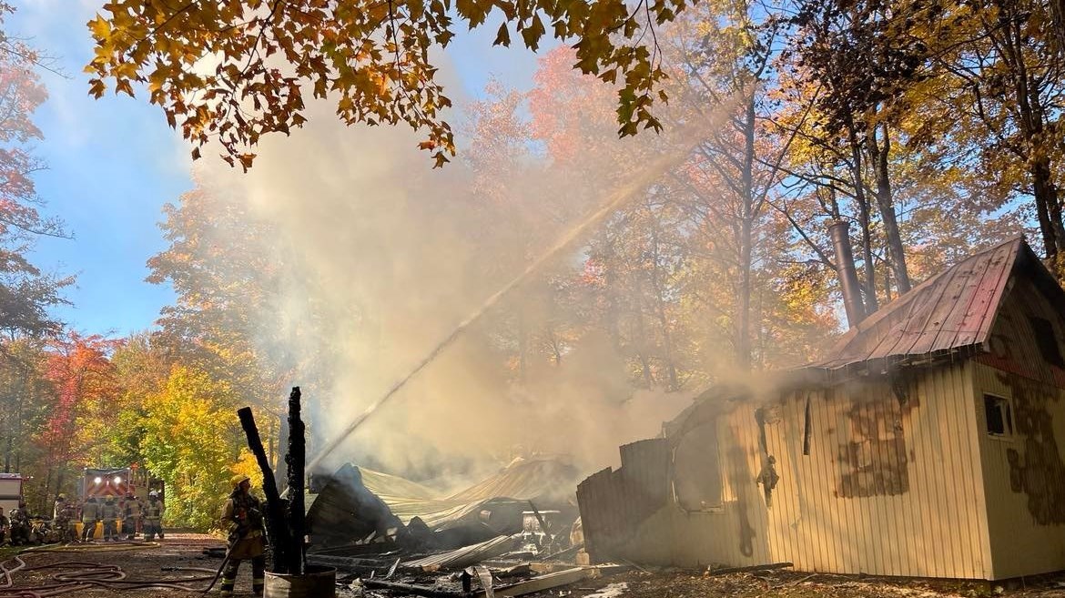 Incendie d'une cabane à sucre à Sainte-Marie