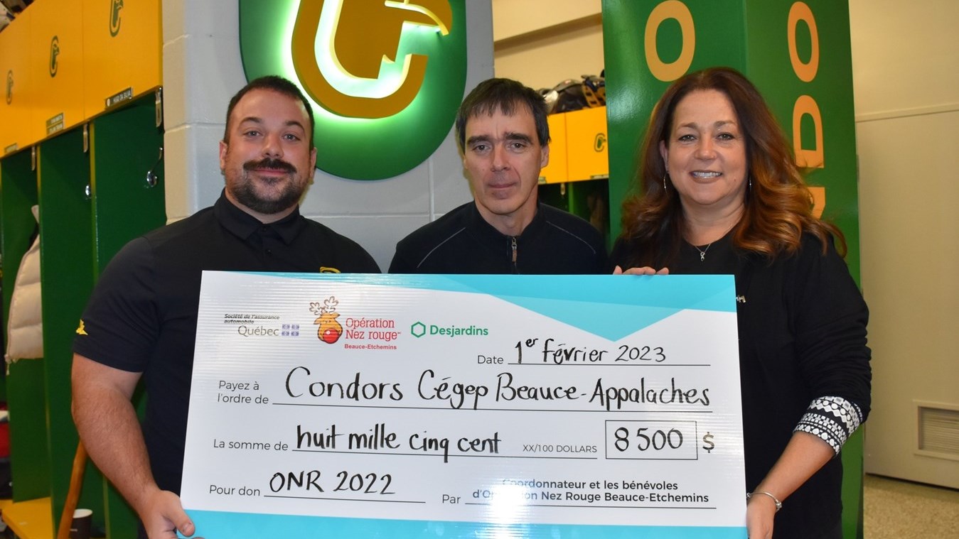 Opération Nez rouge remet 8 500 $ aux Condors