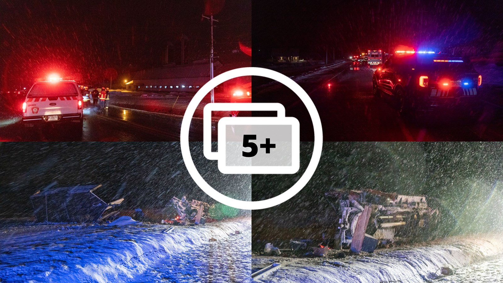 Intervention des services d'urgence pour des fils électriques et un accident