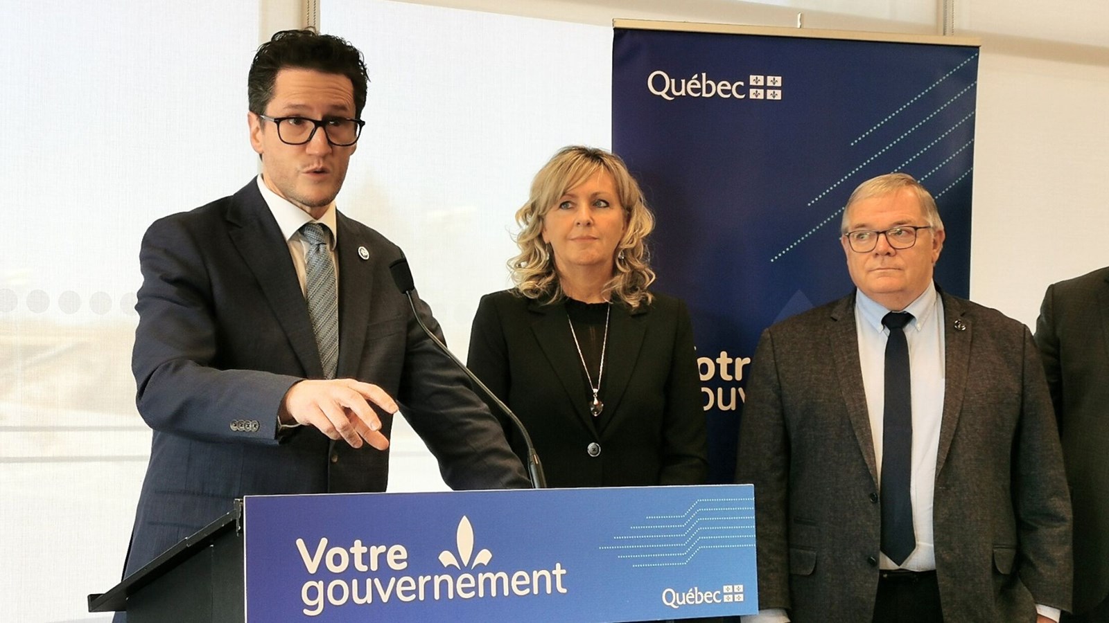 C'est en Beauce, le 8 février dernier, que le ministre de l'Environnement, Benoit Charette, avait lancé officiellement le programme «Accélérer la transition climatique locale» (ATCL). On l'aperçoit en compagnie de son homologue aux Affaires municipales, Andrée Laforest, et du député de Beauce-Nord, Luc Provençal.