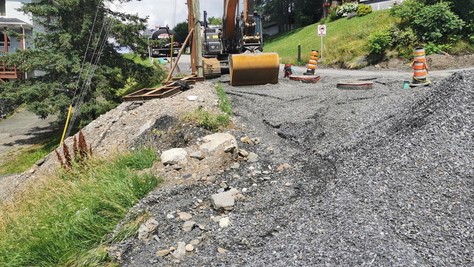 Chantier des travaux sur la 9e avenue, à la hauteur de la 155e rue.
