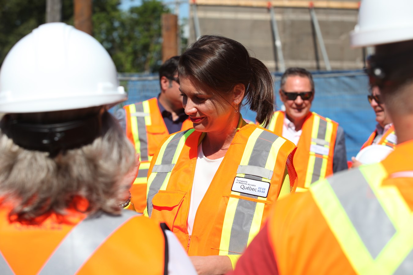 La ministre des Transports en visite au chantier ferroviaire de Vallée-Jonction
