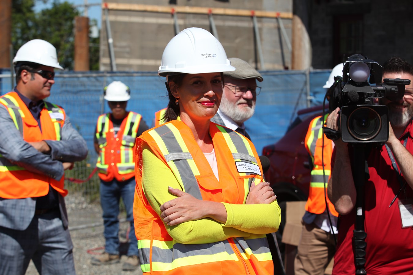 La ministre des Transports en visite au chantier ferroviaire de Vallée-Jonction