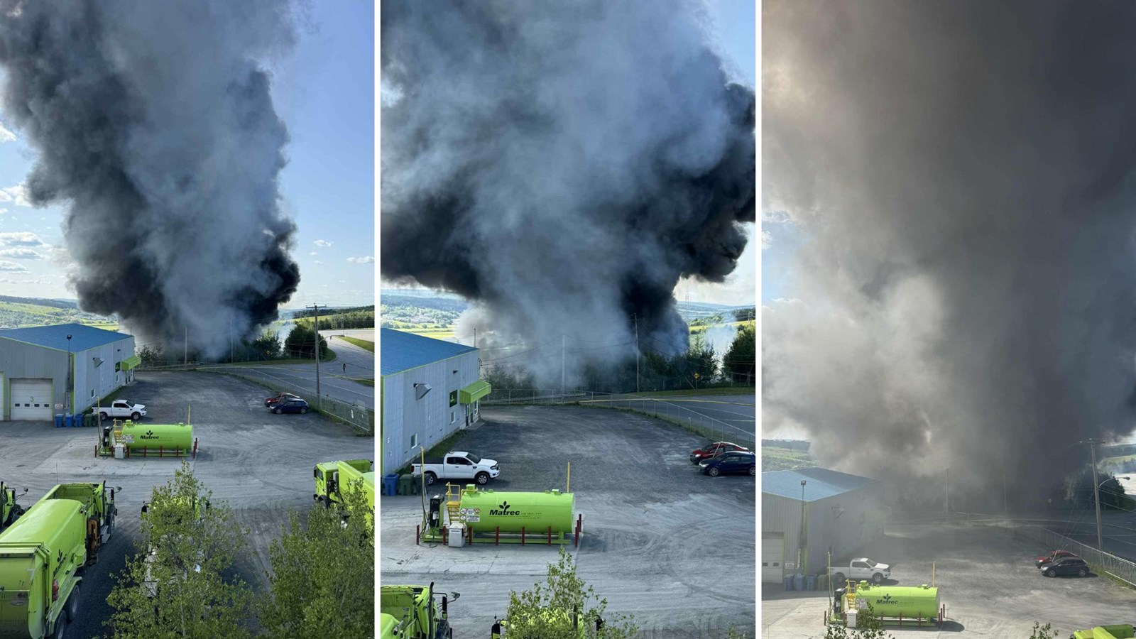 Beauceville : important incendie de pneus chez Royal Mat
