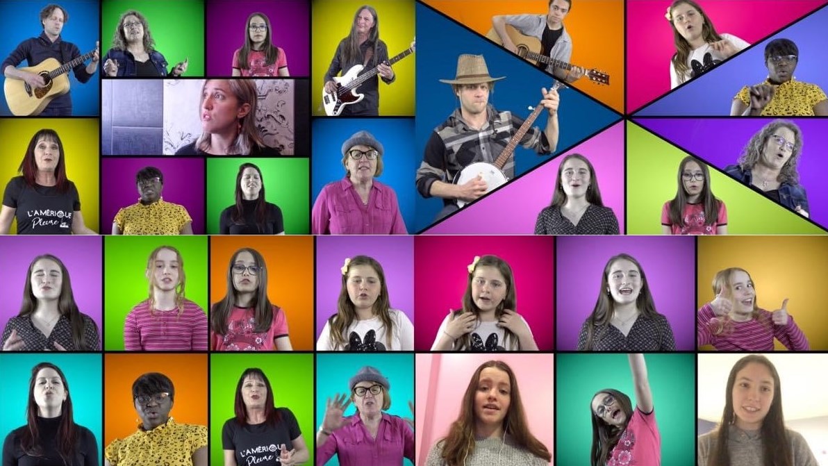 Une reprise colorée de L'Amérique pleure par des jeunes de la région