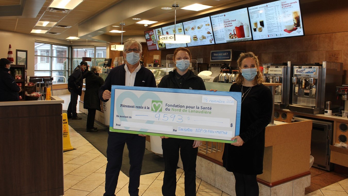 9 593 $ dollars seront versés à la Fondation pour la Santé du Nord de Lanaudière