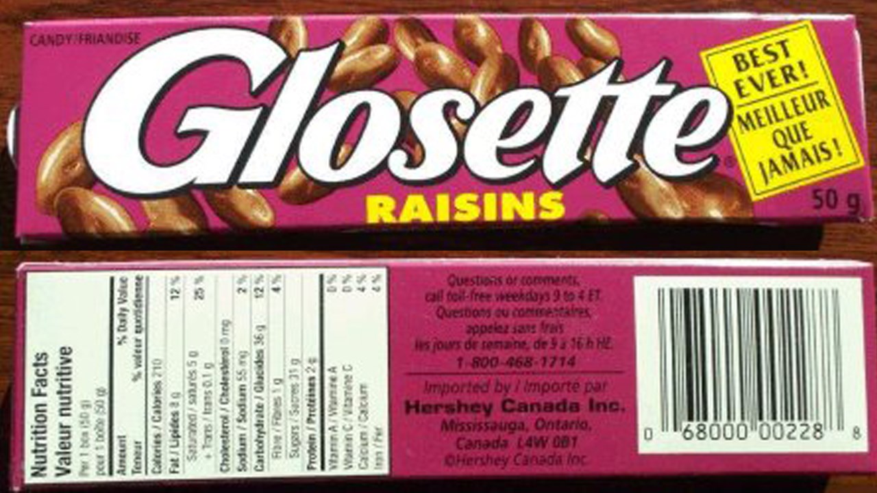 Les raisins de marque Glosette rappelés en raison de la présence possible d'arachides