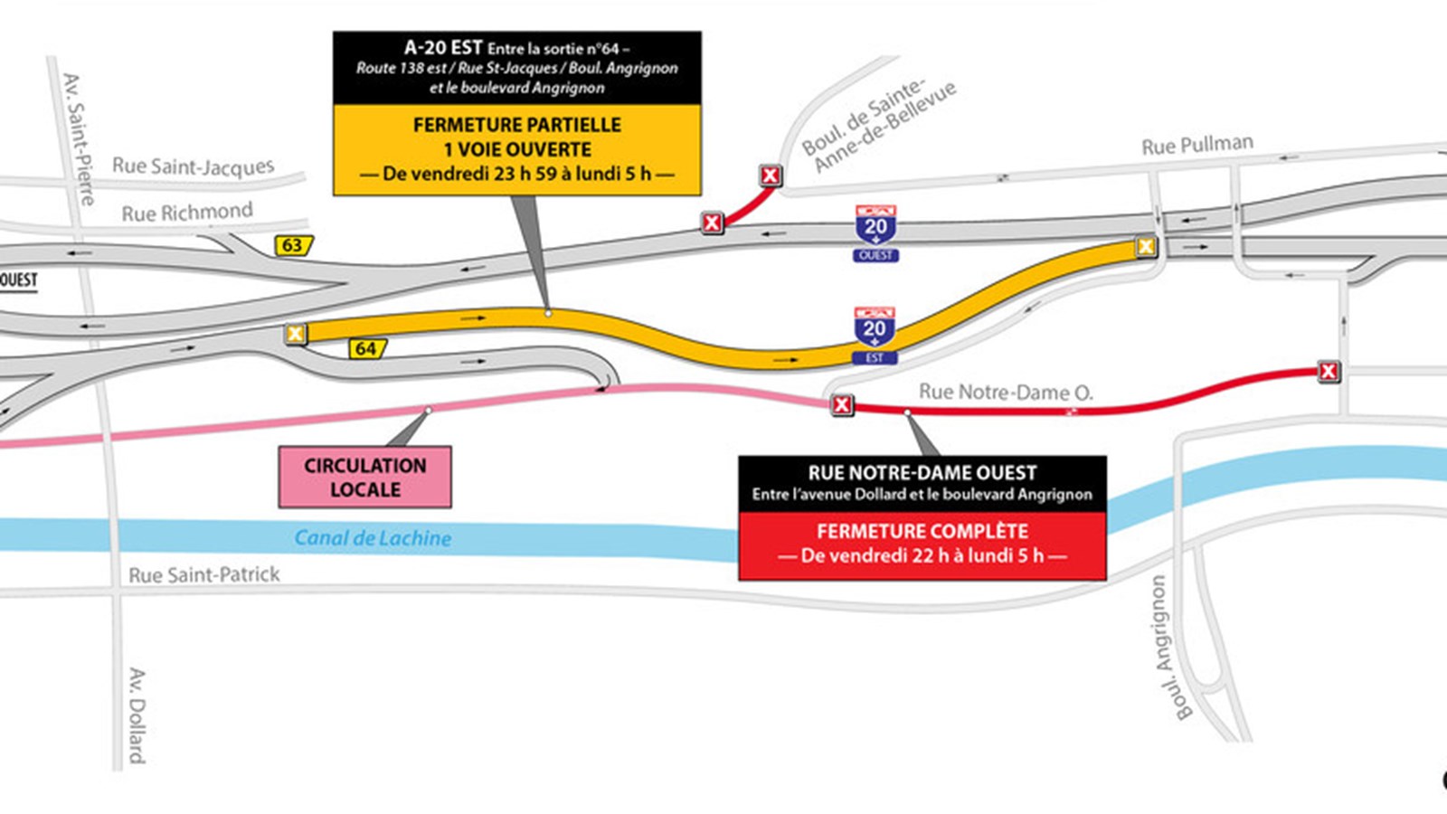 Échangeur Turcot: des entraves à prévoir ce week-end