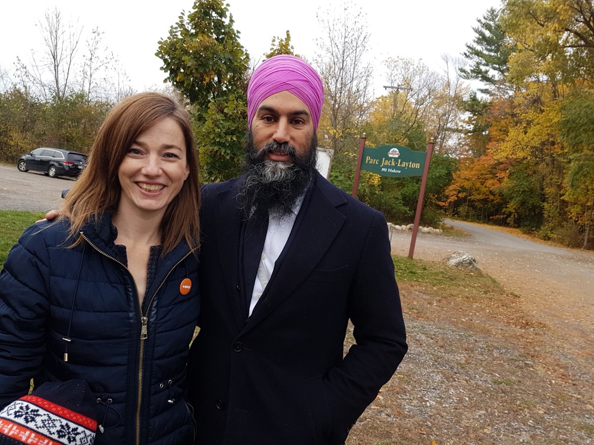 Pour sa dernière visite au Québec, Jagmeet Singh a voulu rappeler aux électeurs l'importance de voter en fonction de leurs convictions.