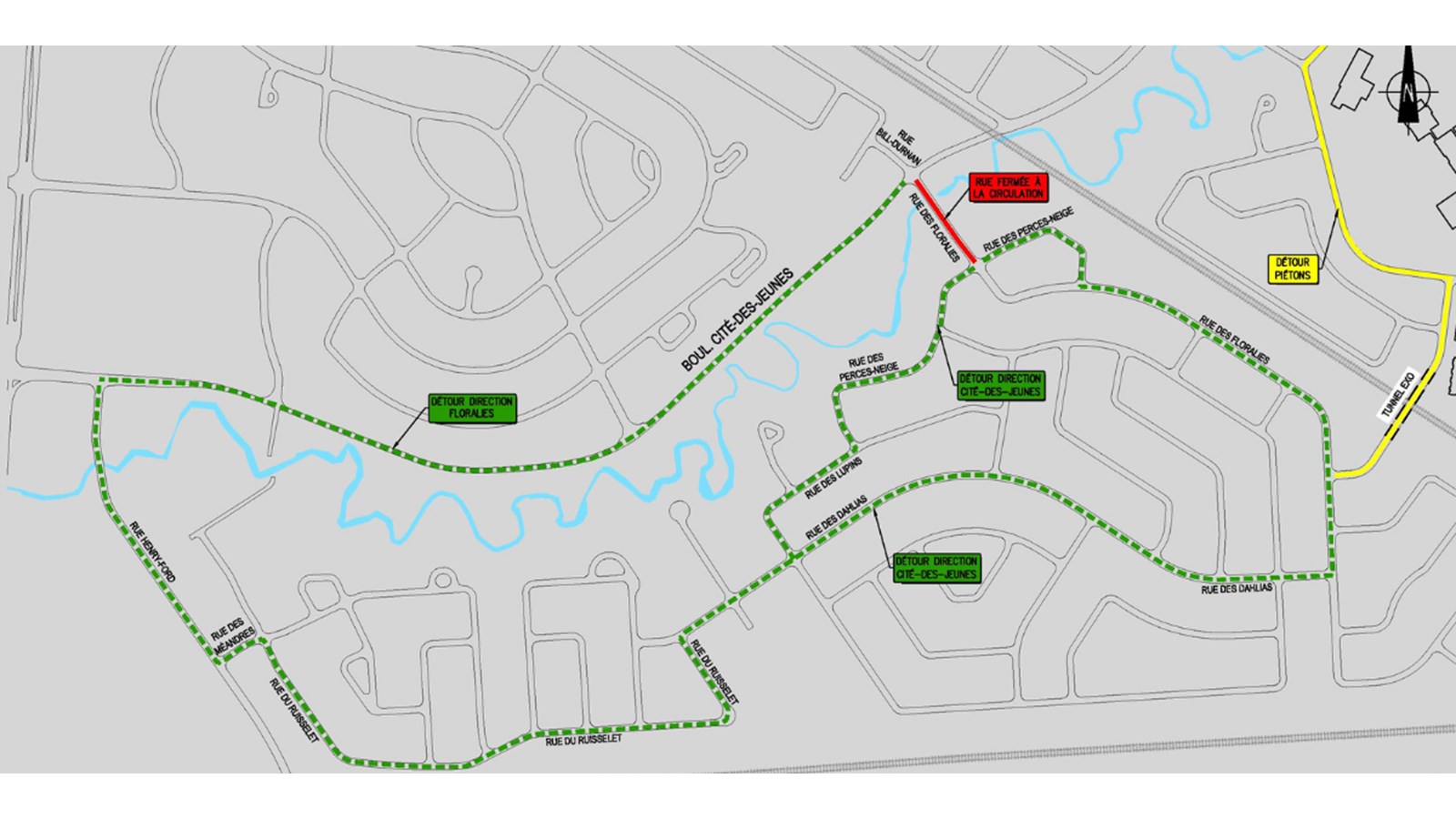 Fermeture de la rue des Floralies à Vaudreuil-Dorion