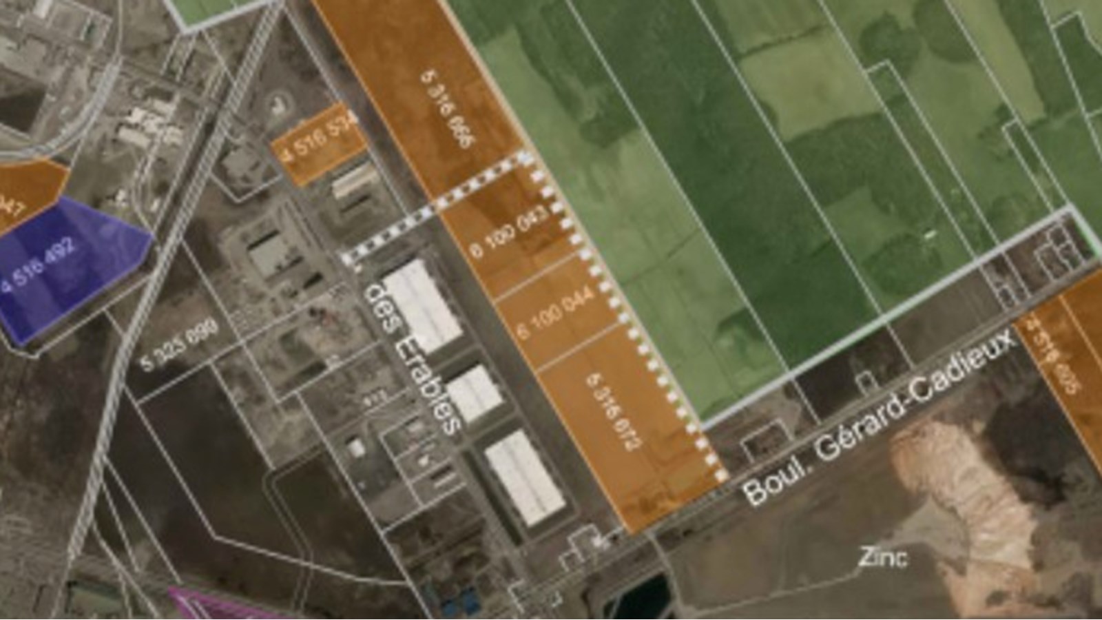 Pour faciliter la revente des terrains destinés au méga-projet de Solargise, les lots ont été subdivisés par la Ville de Salaberry-de-Valleyfield