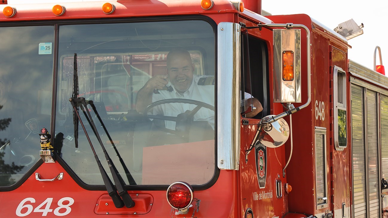 Une parade des pompiers de moins grande envergure, mais tout aussi emballante