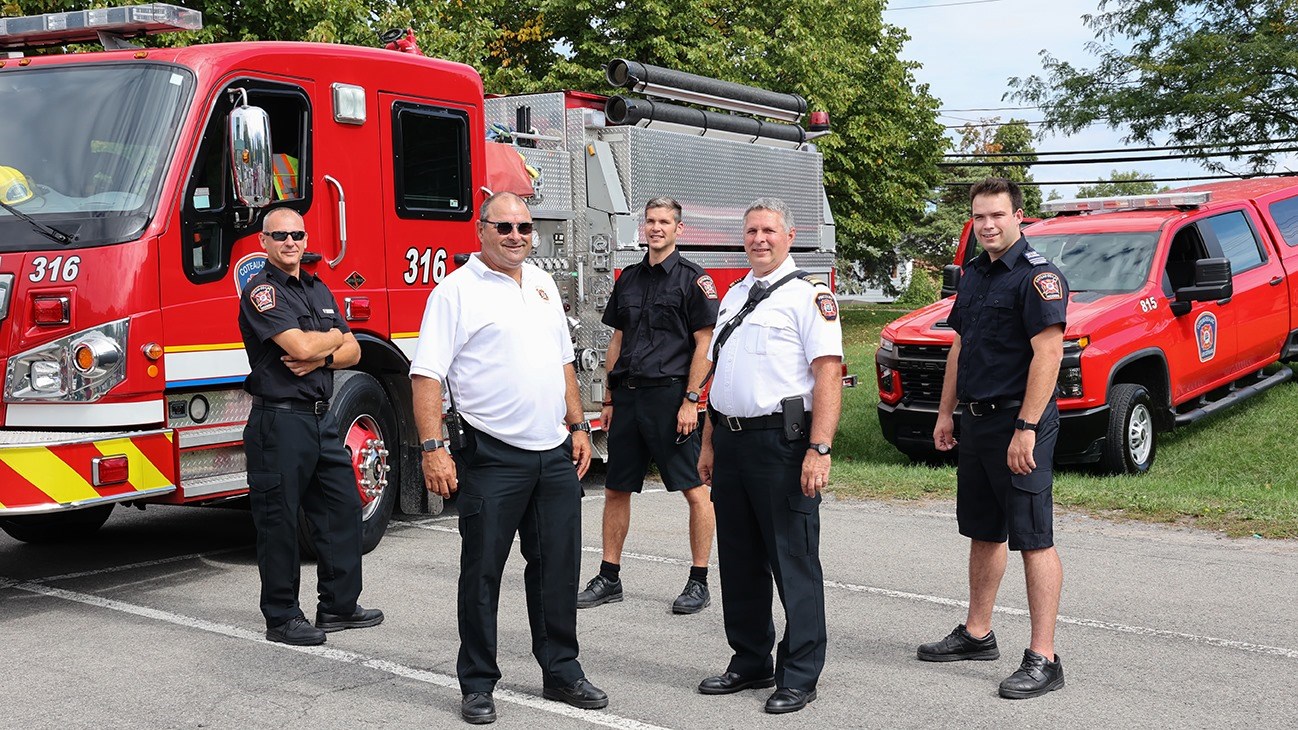 Une parade des pompiers de moins grande envergure, mais tout aussi emballante
