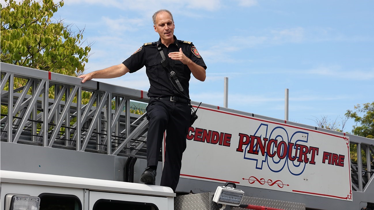 Une parade des pompiers de moins grande envergure, mais tout aussi emballante