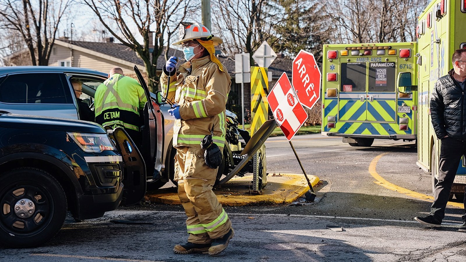 Trois véhicules impliqués dans un accident sur la route 340 à Les Cèdres