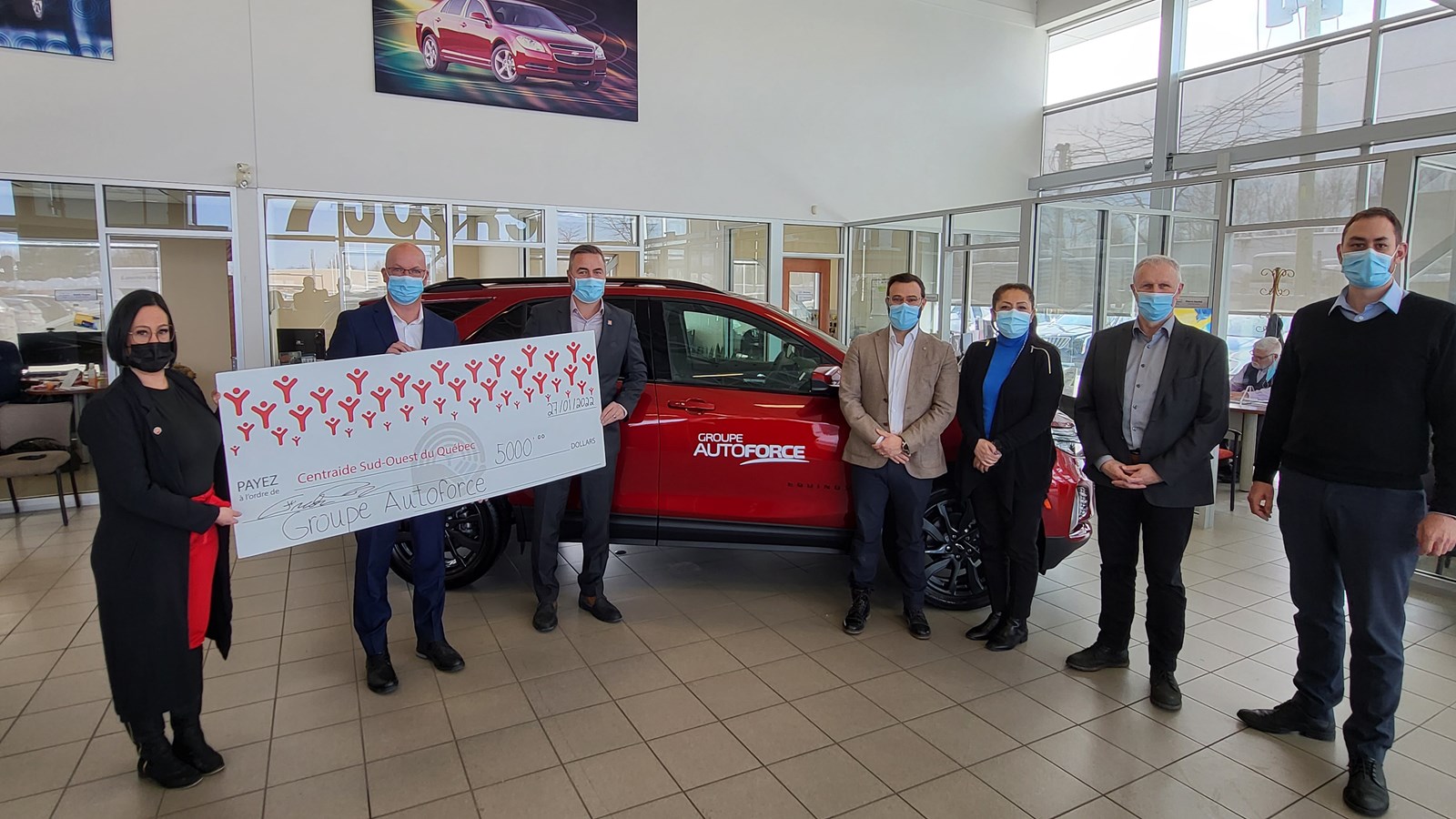 Le Groupe AutoForce remet 5 000$ à Centraide Sud-Ouest