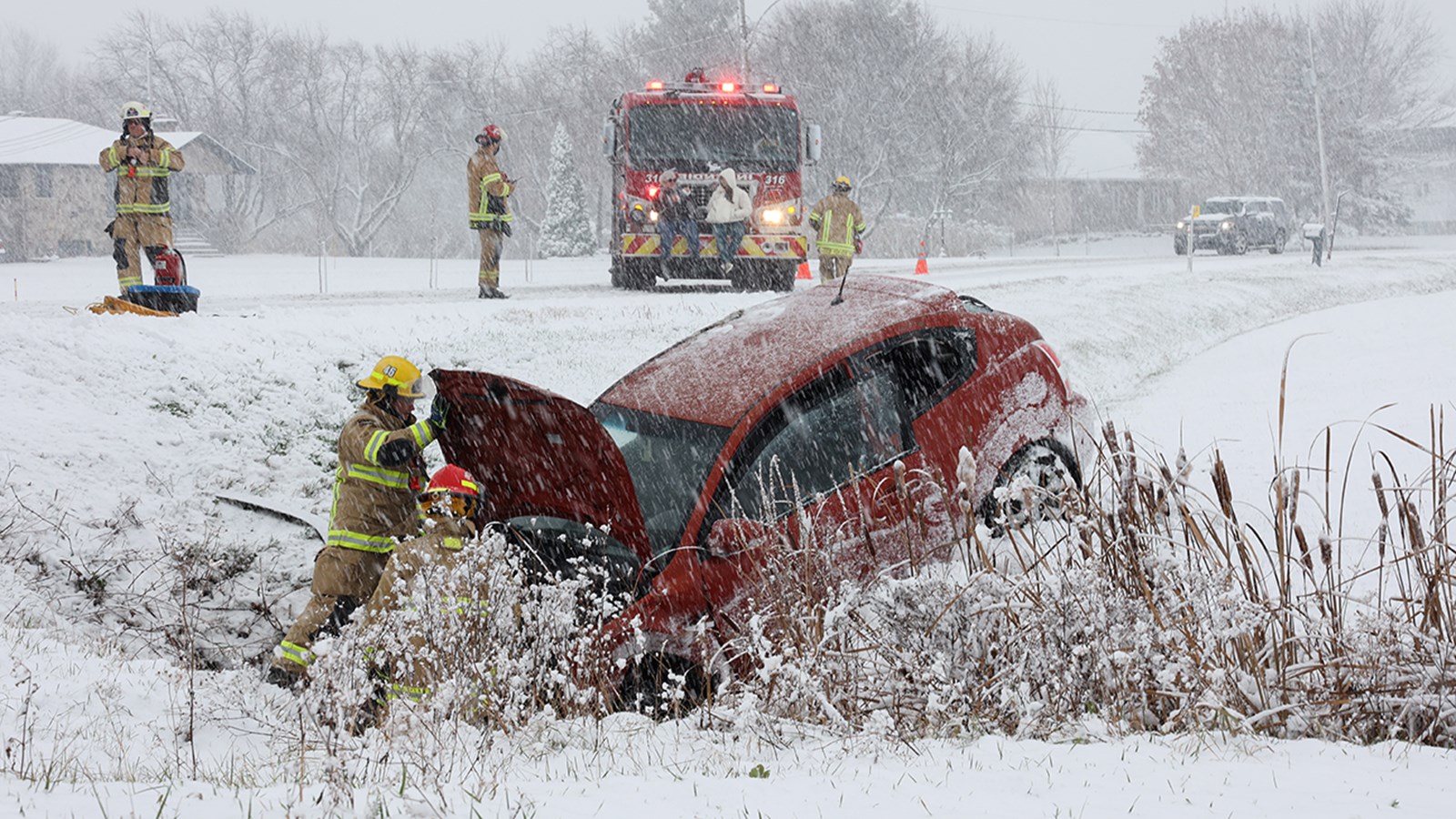 La région a reçu près de 10 centimètres de neige aujourd'hui