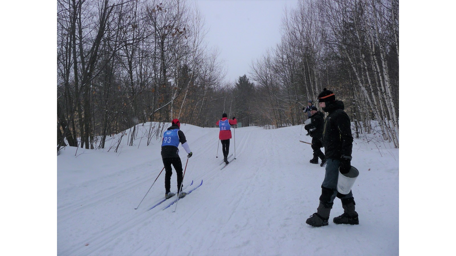 Course de ski de fond classique lors de la finale des Jeux du Québec, Base de plein air Les Cèdres, fin février 2011.