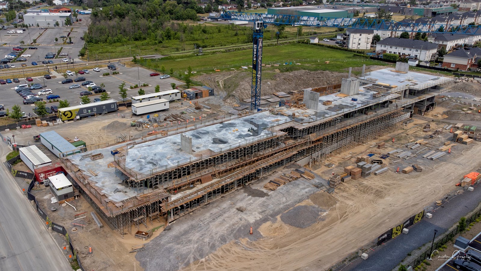 Pôle municipal: l'évolution du chantier vu des airs