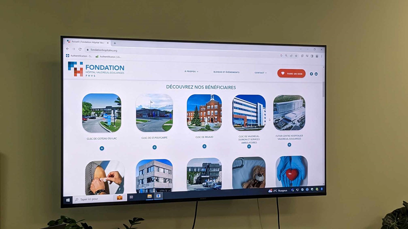 The new site allows you to make an online donation to the organization