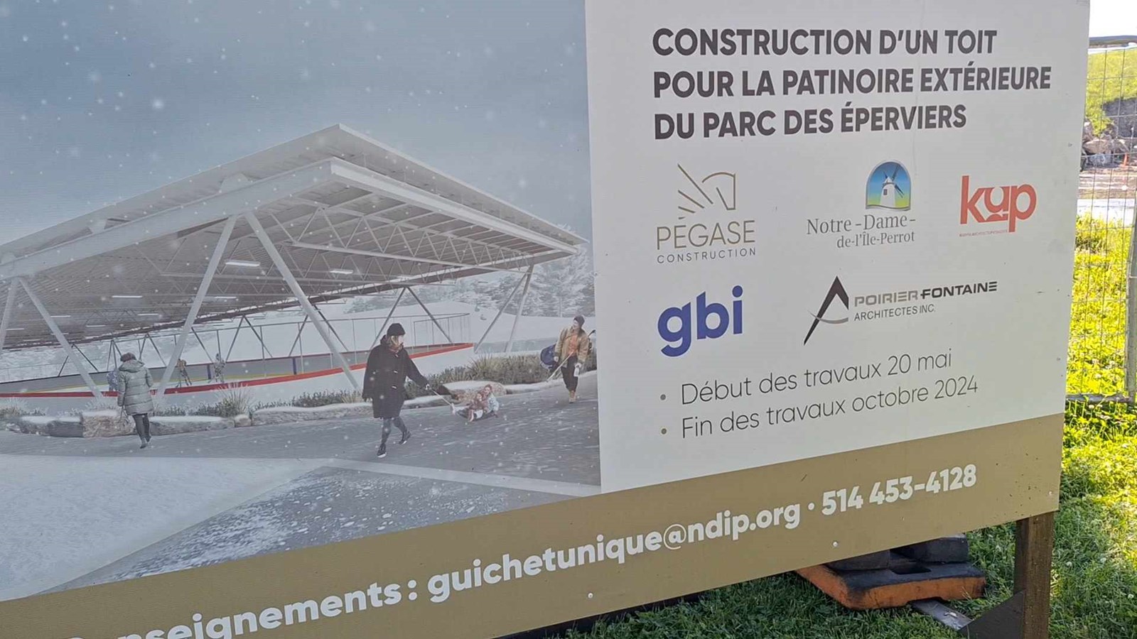 Un toit pour la glace réfrigérée de Notre-Dame-de-l'Île-Perrot