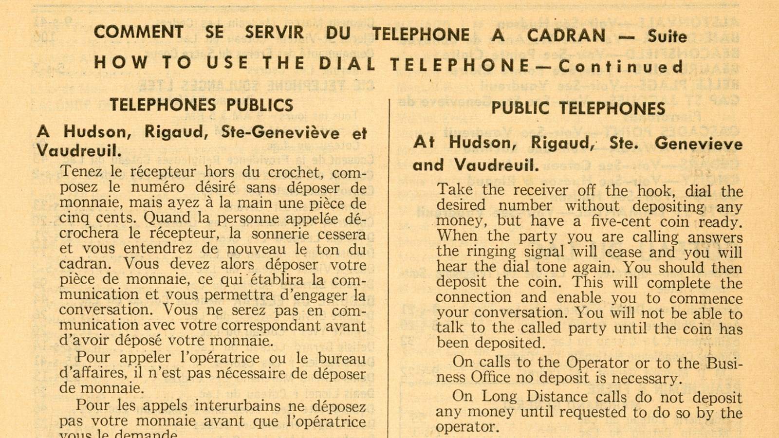 Annuaire téléphonique : Lachine, Pointe-Claire, Ste-Anne-de-Bellevue, Dorion-Vaudreuil, Rigaud, Hudson, Ste-Geneviève, novembre 1953, THE BELL TELEPHONE COMPANY OF CANADA, page 5.
