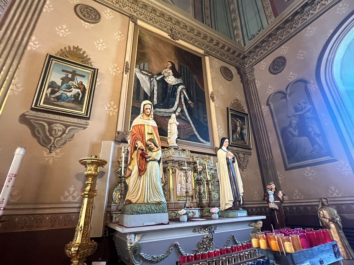 Oeuvre représentant Saint-Louis, qui aura pris le visage de Michel-Eustache-Gaspard-Alain Chartier de Lotbinière (fils de Michel)