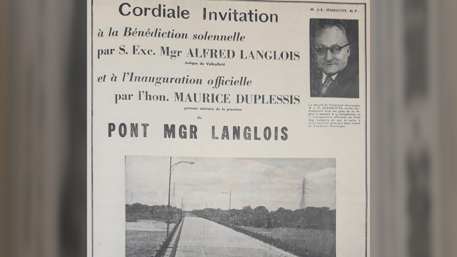« Cordiale invitation » dans le journal Le Salaberry, 23 septembre 1954, page 3.