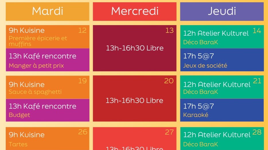 Une partie de la programmation à venir