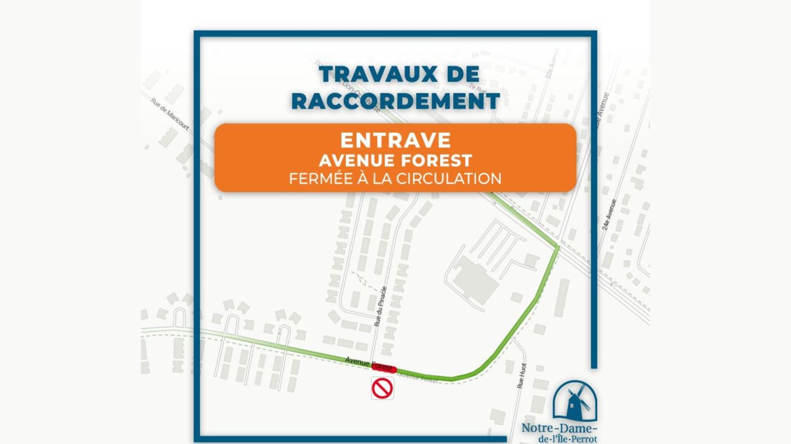 Fermeture complète de l'avenue Forest du 25 au 29 novembre