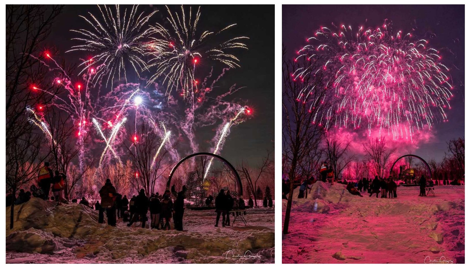 Feux et flocons : une soirée électrisante au parc de la Maison-Valois
