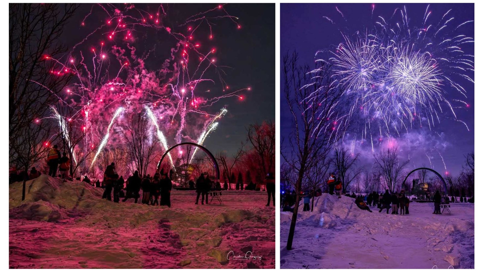Feux et flocons : une soirée électrisante au parc de la Maison-Valois