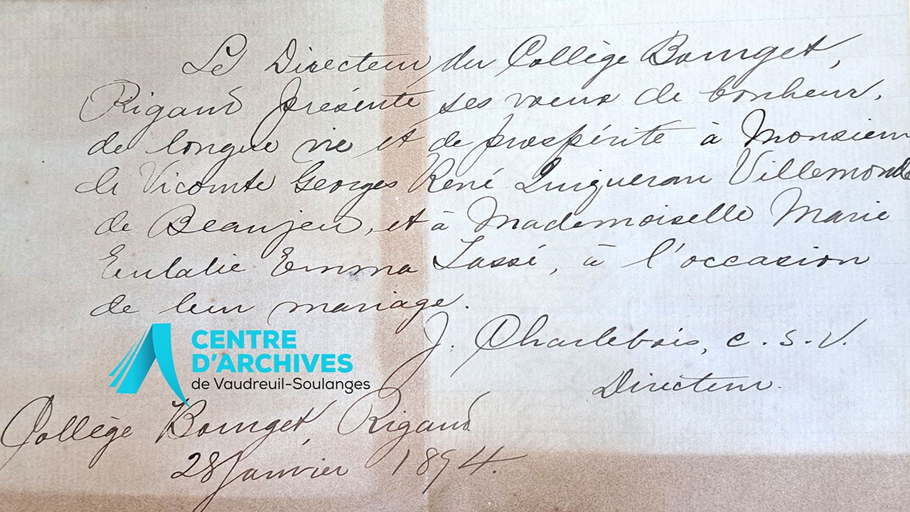Envoi de vœux de bonheur de la part du Collège Bourget.
