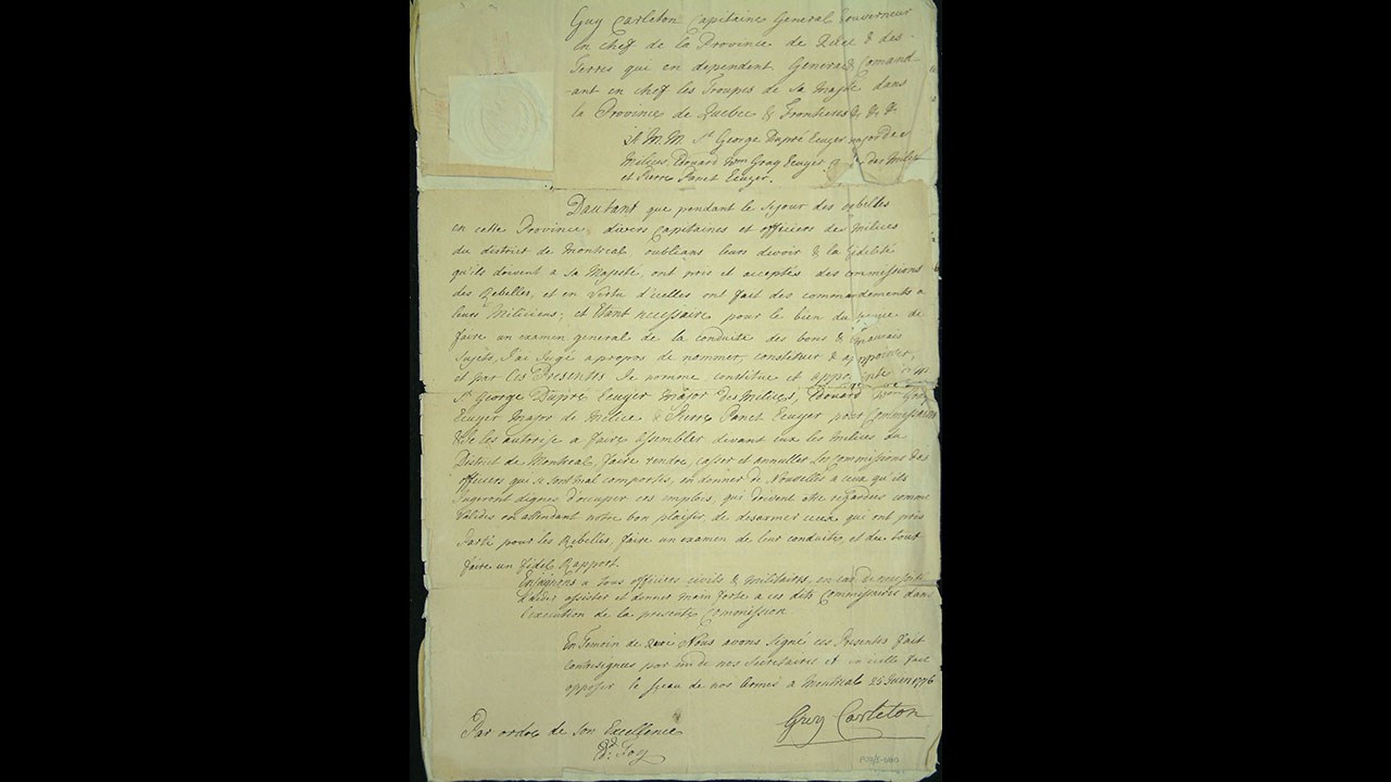 Ordonnance de Guy Carleton, Montréal, 25 juin 1776