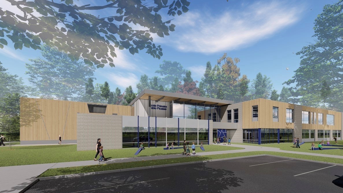 Un chantier de construction d’une nouvelle école primaire à Mirabel