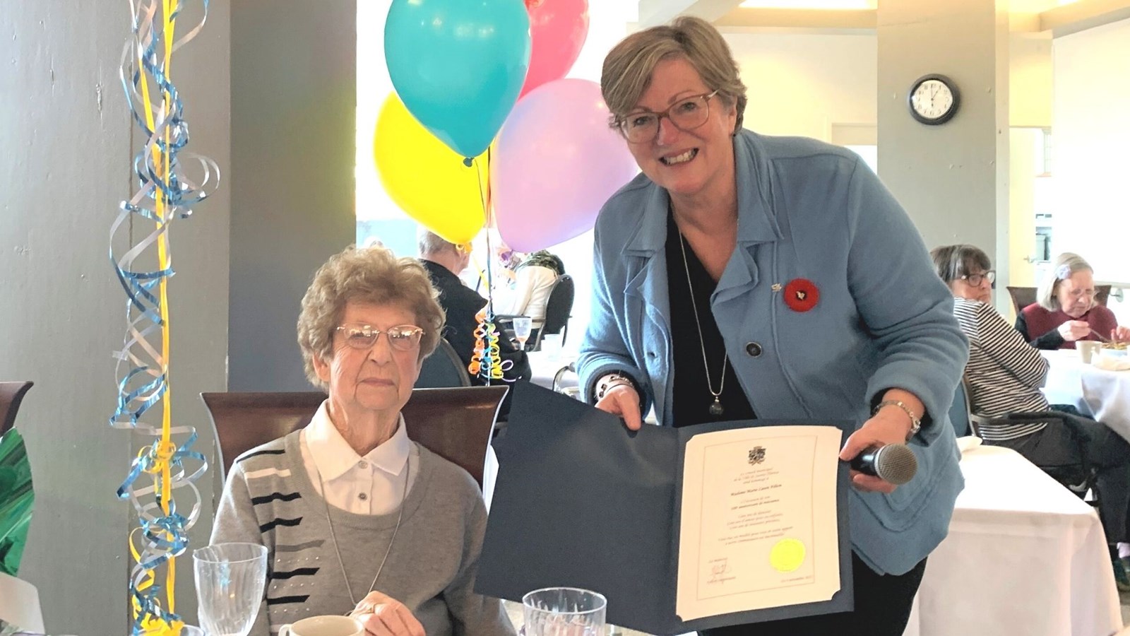 La Ville de Sainte-Thérèse souligne les 100 ans de Marie-Laure Filion