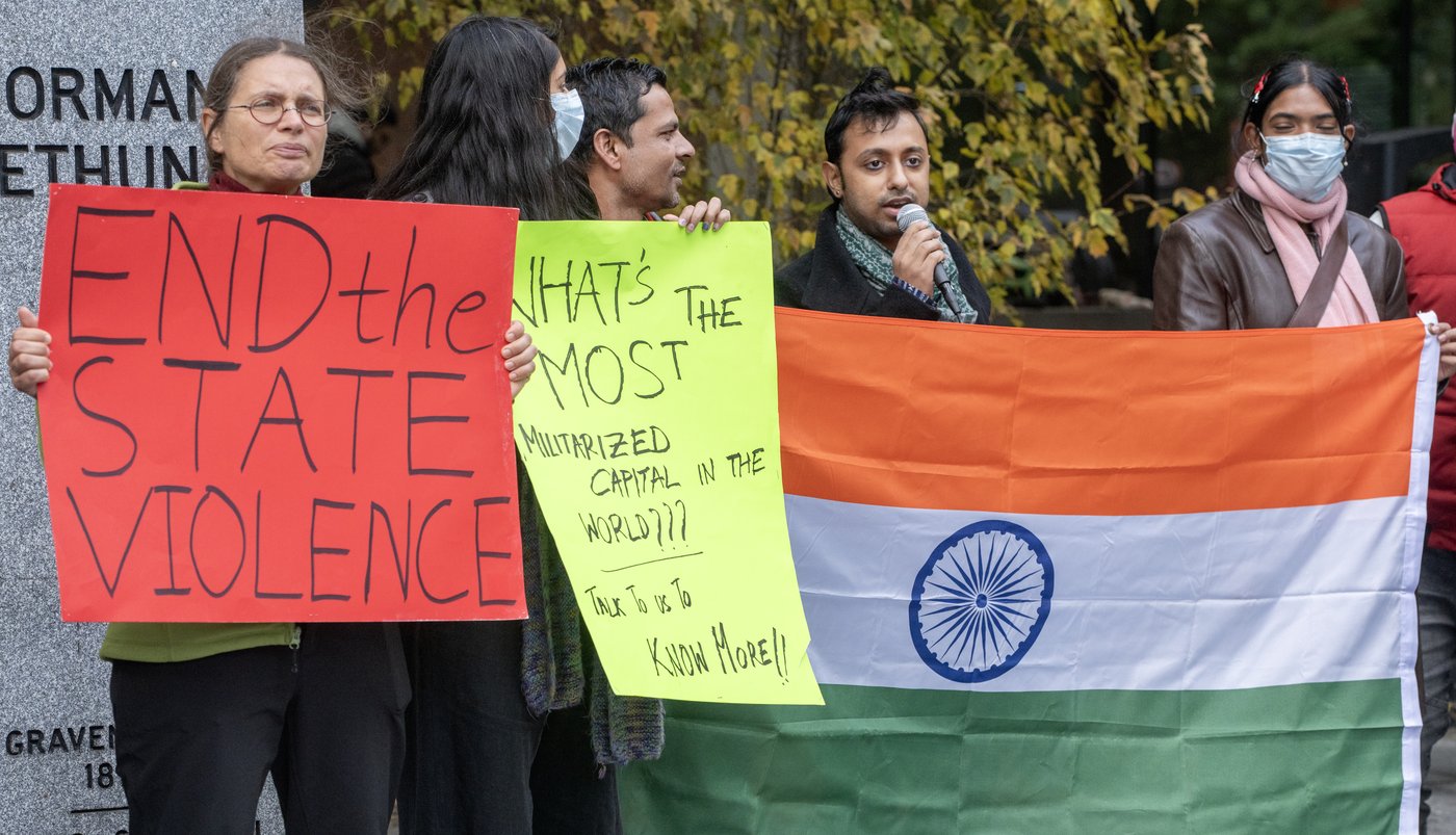 Une manifestation à Montréal en solidarité avec les Indiens